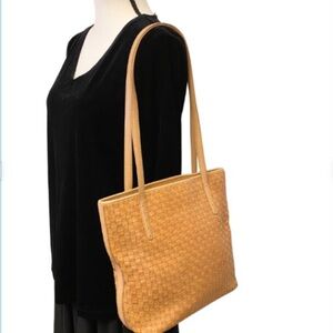 FOSSIL Leather Woven Handbag Purse Spring Summer